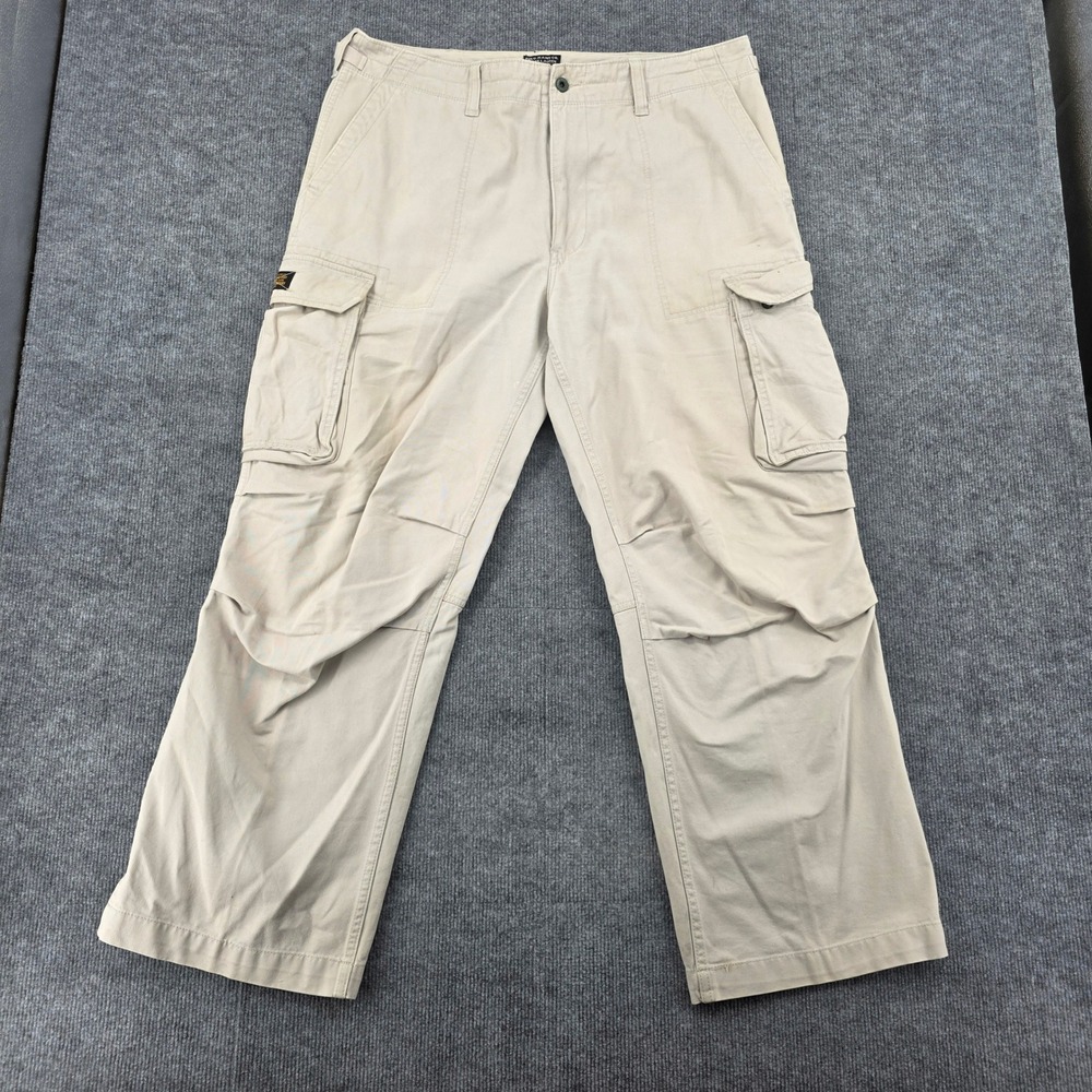 Polo Jeans Co Ralph Lauren Mens Tan Khaki Cargo Pants 38x30 Military Utility